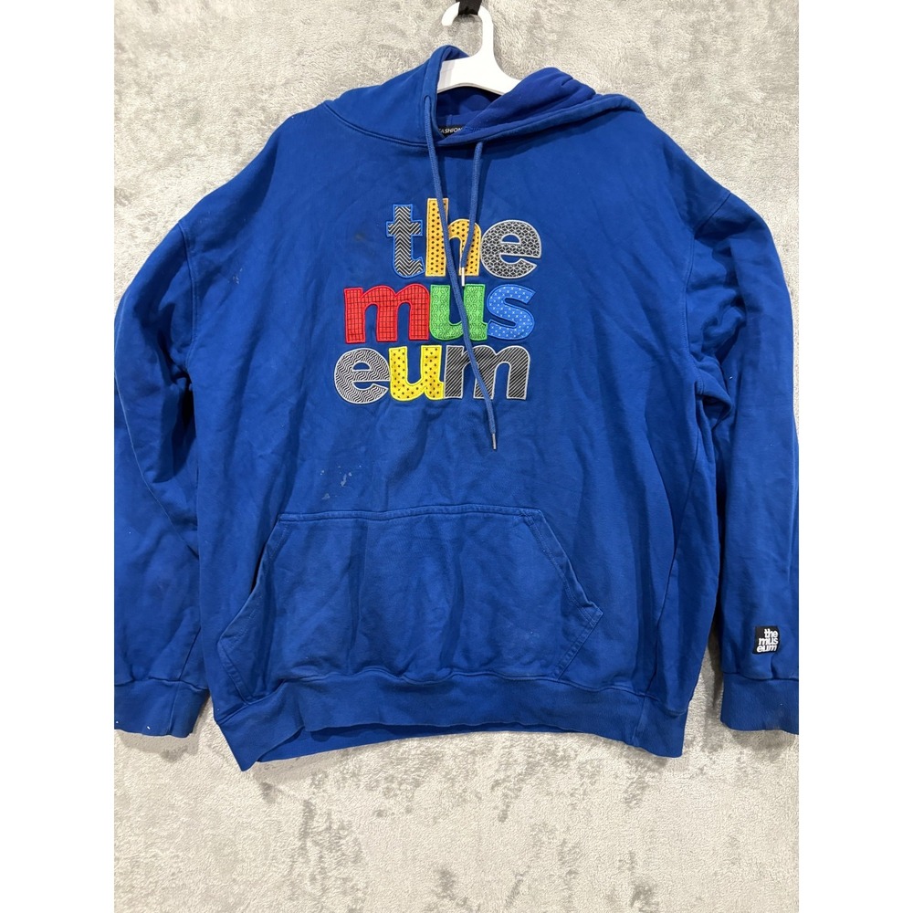 The Museum DC Fashion Is Art Hoodie Mens 3XL Blue Multicolor Embroidered